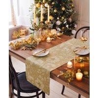 Paoletti Gold Stag Washable Christmas Table Runner