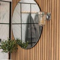 ValueLights Fanar Lantern IP44 Rated Bathroom Outdoor Wall Light with LED Bulb in Silver