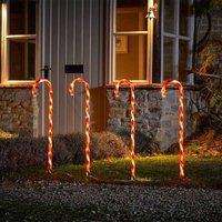 Samuel Alexander Set of 4 XL Light up Red & White Candy Cane Christmas Path Lights