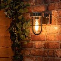 ValueLights Fanar Lantern IP44 Rated Bathroom Outdoor Wall Light in Metallic Silver