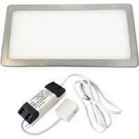 Loops 1x BRUSHED NICKEL Ultra-Slim Rectangle Under Cabinet Kitchen Light & Driver Kit - Natural White Diffused LED in Metallics