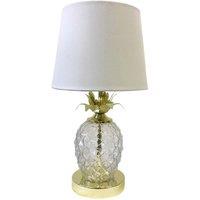 First Choice Lighting Gold Pineapple Touch Lamp with White Shade