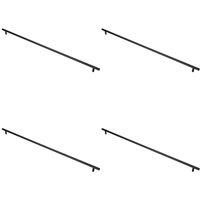 Loops 4x T Bar Cupboard Pull Handle 668 x 12mm 608mm Fixing Centres Matt Black