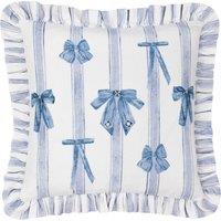 Furn Noortje Ruffle Bows 100% Cotton Printed Cushion | Size: 43 cm x 43 cm