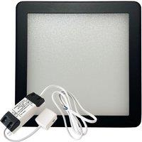 Loops 1x MATT BLACK Ultra-Slim Square Under Cabinet Kitchen Light & Driver Kit - Natural White Diffused LED
