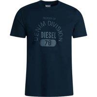 Diesel Men's Property Of Denim Division Logo Navy Blue T-Shirt | Size: Small
