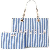 Carvela Women's 'Sorrento Stripe Tote' Canvas Bag in Blue