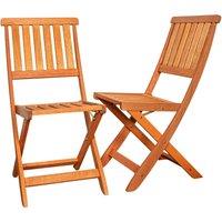 Samuel Alexander Set of 2 Bowness Outdoor Garden Patio Wooden Slatted Folding Chairs in Brown