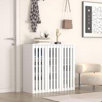Home Source Shoe Storage Cabinet 3 Door with Adjustable Shelves Entryway Organiser in White