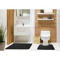 New Edge Blinds Shades Collection 2 Piece Bath Set in Black | Size: 45 cm width x 75 cm drop