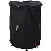 idooka 250L Collapsible Water Butt with Tap & Hose Connector in Black
