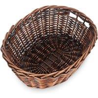 Red Hamper Large Broad Oval Serving Wicker Tray in Brown | Size: Small