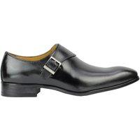 XPOSED Men's Elegant Real Leather Slip-On Loafers With Buckle Strap in Black | Size: 10