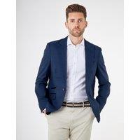 XPOSED Men's Tailored Fit Price Of Wales Check Suit Jacket Blazer in Navy | Size: 42