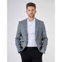 XPOSED Men's Tailored Fit Price Of Wales Check Suit Jacket Blazer in Grey | Size: 42