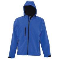 SOL'S Men's Replay Hooded Soft Shell Jacket (Breathable, Windproof & Water Resistant) in Blue | Size: 2XL