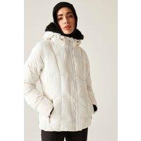 Dare 2b Women's Glamourize Waterproof Insulated Padded Ski Jacket in White | Size: 20
