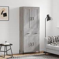Berkfield Home Highboard Grey Sonoma 69.5x34x180 cm Engineered Wood