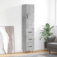 Berkfield Home Highboard Concrete Grey 34.5x34x180 cm Engineered Wood