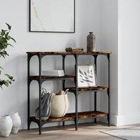 Berkfield Home Console Table Smoked Oak 80x29x75 cm Engineered Wood in Brown | Size: 80 x 29 x 75 cm