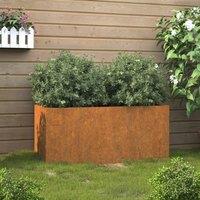 Berkfield Home Planter 62x30x29 cm Corten Steel in Brown | Size: 62 x 30 x 29 cm