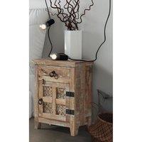 Jaipur Furniture Ltd Arrival Bedside Table Right (ARA-208-R) - Mango Wood - L33 x W51 x H71 cm - Distress Finish in Brown