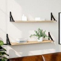 Berkfield Home Wall Shelves 2 pcs Sonoma Oak 80x15x15.5 cm Engineered wood in Brown