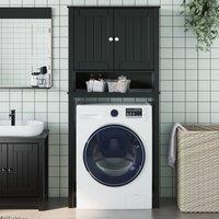 Berkfield Home Washing Machine Cabinet BERG Black 76x27x164.5 cm Solid Wood