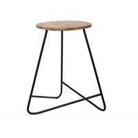 Jaipur Furniture Ltd Ravi Single Stool - Mango Wood/Iron - L38 x W38 x H51 cm - Mango Light Finish in Brown