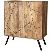 Jaipur Furniture Ltd Amar Wine Rack/Bar - Iron Base - Mango Wood/Iron - L46 x W90 x H99 cm - Light Finish - Assembly Required in Brown