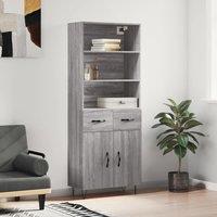Berkfield Home Highboard Grey Sonoma 69.5x34x180 cm Engineered Wood