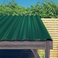 Berkfield Home Roof Panels 36 pcs Powder-coated Steel Green 60x36 cm