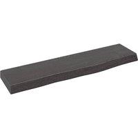 Berkfield Home Wall Shelf Dark Grey 40x10x2 cm Treated Solid Wood Oak in Brown | Size: 40 x 10 x 2 cm