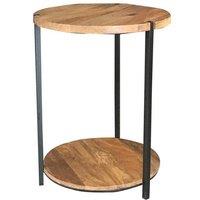 Jaipur Furniture Ltd Ravi Double Round Top Table - Mango Wood/Iron - L46 x W46 x H60 cm - Mango Light Finish in Brown