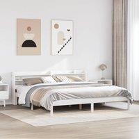 Berkfield Home Bed Frame without Mattress White 180x200 cm Super King Solid Wood Pine