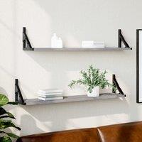 Berkfield Home Wall Shelves 2 pcs Grey Sonoma 80x15x15.5 cm Engineered wood