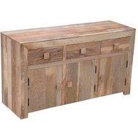 Jaipur Furniture Ltd 3 Door 3 Drawer Sideboard - Mango Wood - L45 x W135 x H76 cm - Light Finish in Brown