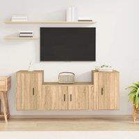 Berkfield Home 3 Piece TV Cabinet Set Sonoma Oak Engineered Wood in Brown