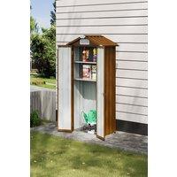2.7X1.9FT Storage Cabinet Metal Garden Shed with Lockable Door,Brown
