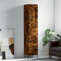 Berkfield Home Highboard Smoked Oak 34.5x34x180 cm Engineered Wood in Brown