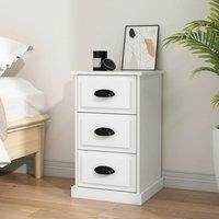 Berkfield Home Bedside Cabinet White 39x39x67 cm Engineered Wood | Size: 39 x 39 x 67 cm