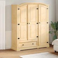 Berkfield Home Wardrobe Corona 151.5x52x186 cm Solid Wood Pine in Brown