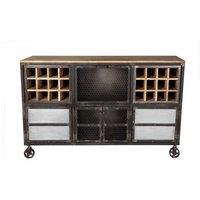 Indian Hub Evoke Bar Cabinet - Metal/Wood - L40 x W150 x H92 cm in Brown