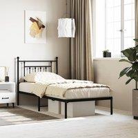 Berkfield Home Metal Bed Frame with Headboard Black 80x200 cm