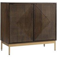 Jaipur Furniture Ltd Zaine Carving Small Sideboard - Mango Wood - L40 x W80 x H76 cm - Dark Finish - Assembly Required in Brown