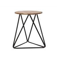 Jaipur Furniture Ltd Ravi Single Stool - Mango Wood/Iron - L35 x W35 x H45 cm - Mango Light Finish in Black