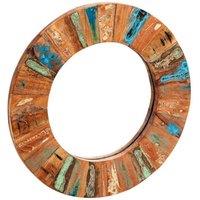 Indian Hub Coastal Large Framed Mirror - Wood - L5 x W85 x H85 cm in Brown