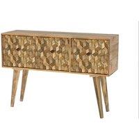 Jaipur Furniture Ltd Geometric Sideboard 3 Door - Mango Wood - L35 x W115 x H76 cm - Mango Light Finish in Brown
