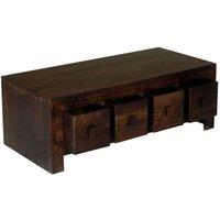 Jaipur Furniture Ltd 8 Draw Coffee Table - Mango Wood - L55 x W118 x H40 cm - Dark Finish in Brown