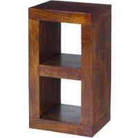 Jaipur Furniture Ltd 2 Hole Display Unit - Mango Wood - L35 x W44 x H81 cm - Dark Finish in Brown